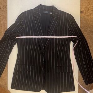 BLACK LABEL Lauren Ralph Lauren Black Pinstripe Tailored Blazer